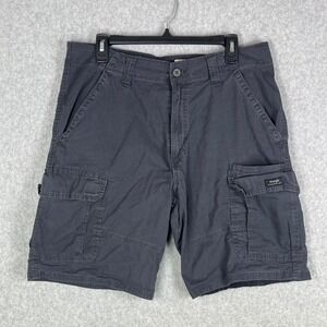 Wrangler Cargo Shorts Men's‎ 35 Gray Relaxed Fit Cotton Spandex Stretch Pockets